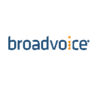 A green background with the words broadvoice written in blue.
