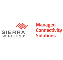 A logo of sierra wireless and its managed connectivity solutions.
