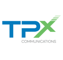A logo of tpx communications