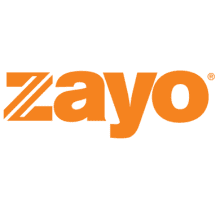 A logo of zayo, which is an orange color.