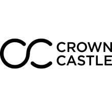 A black and white logo of crown castle