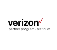 A black and white logo of verizon.